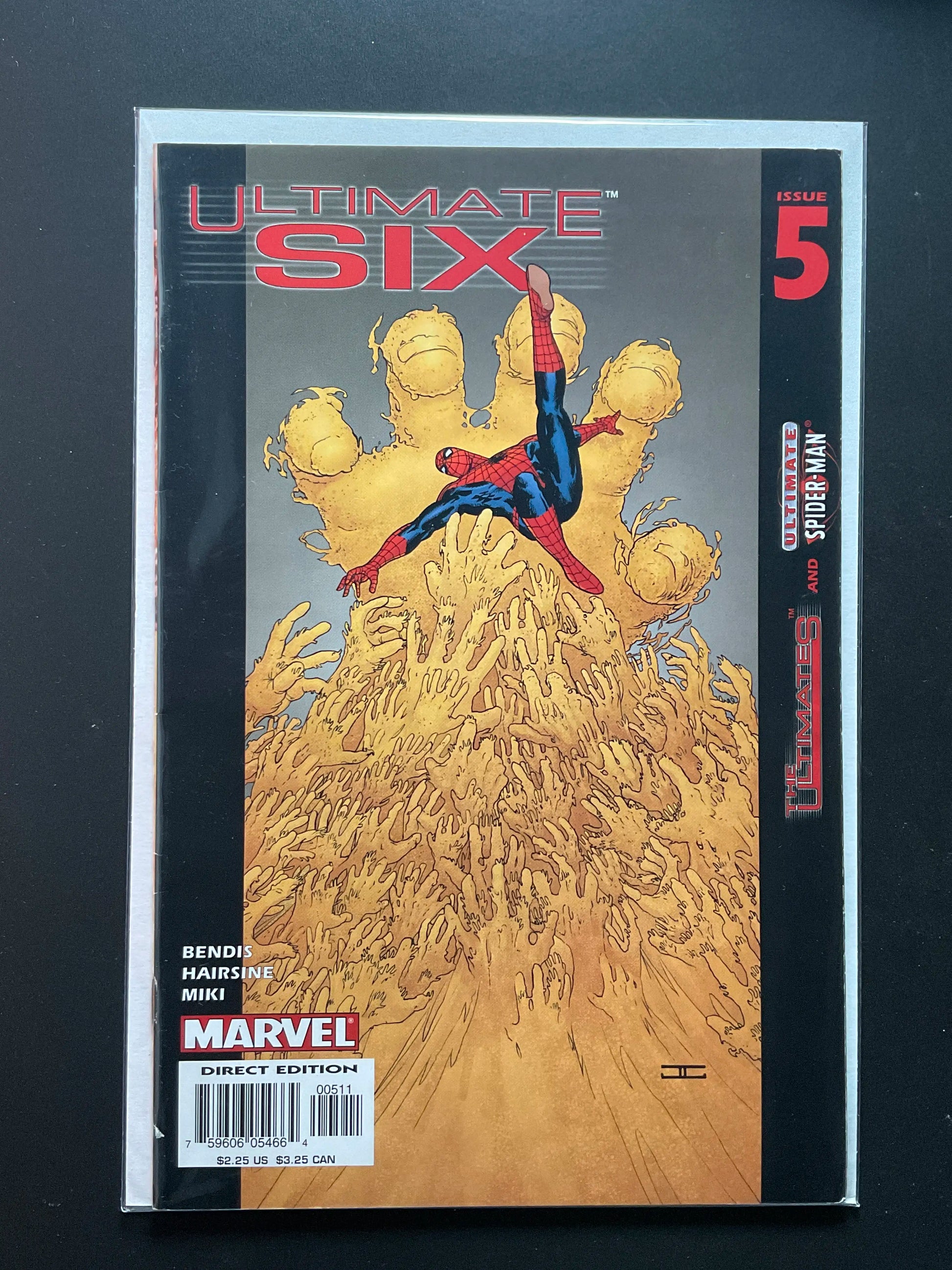 Ultimate Six 5 Marvel Comics 2004 Spider-Man Bendis Hairsine