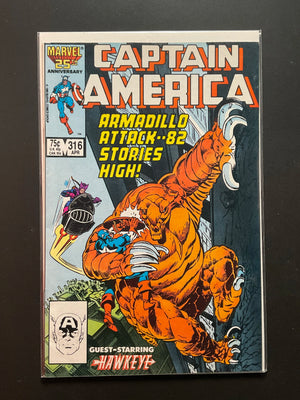 Captain America 316 Marvel Comics Apr 1986 Guest-Starring Hawkeye