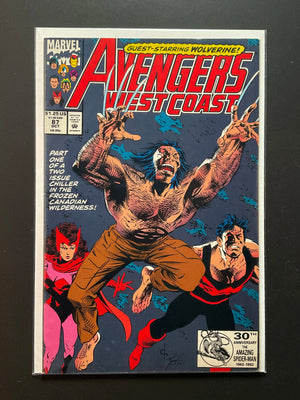 Avengers West Coast 87 Marvel Comics Oct 1992 Wolverine Appearance