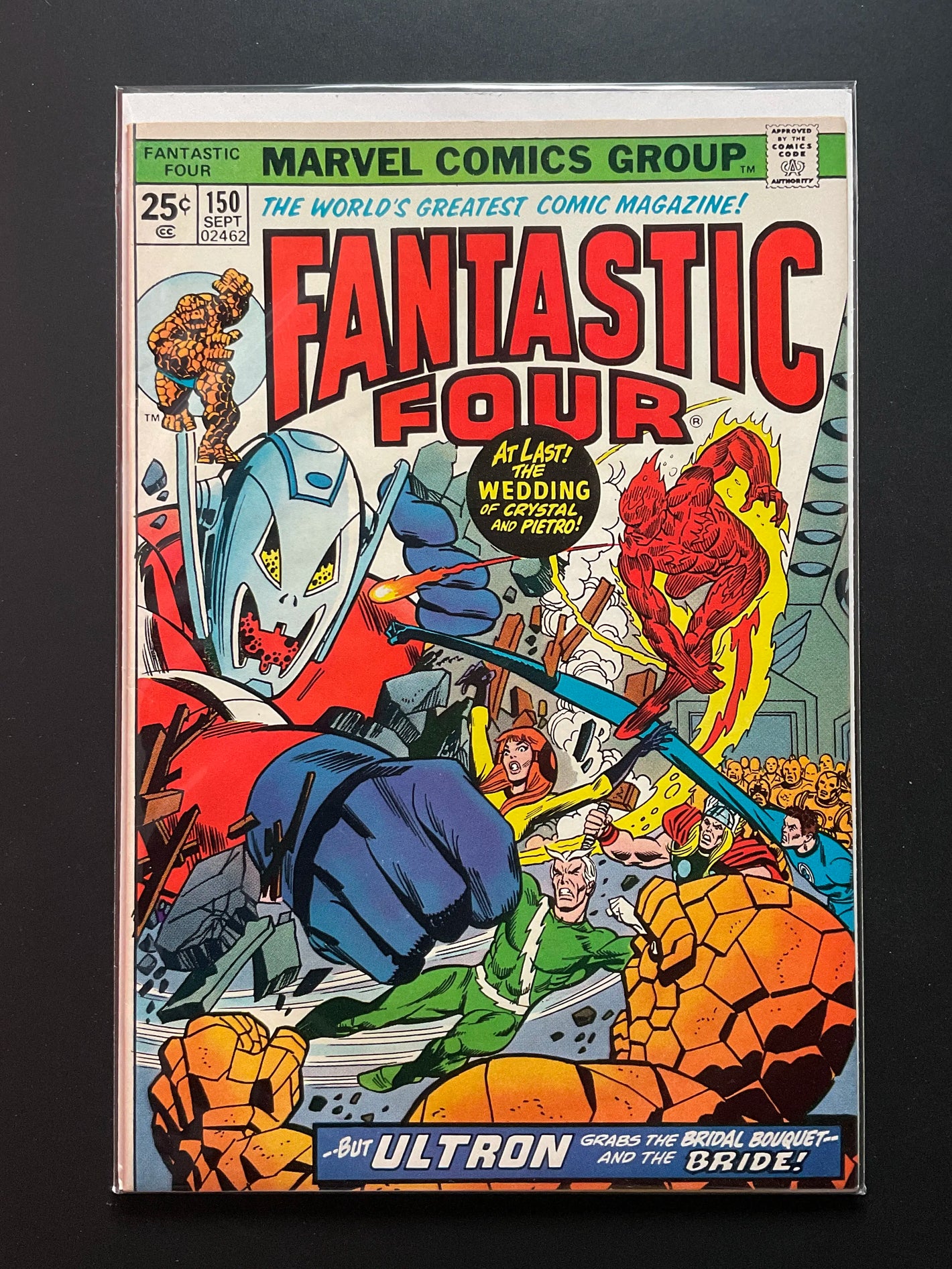 Fantastic Four 150 Marvel Comics Sept 1974 Ultron Wedding Crystal Pietro