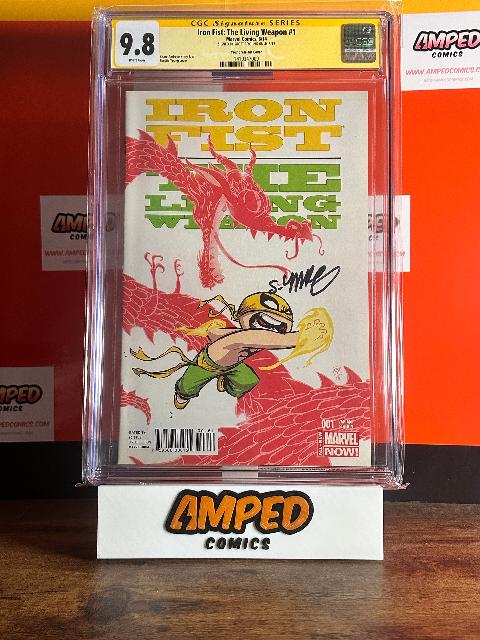 Iron Fist The Living Weapon 1 CGC 9.8 Signed by Skottie Young