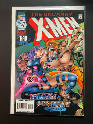 Uncanny X-Men 328 Marvel Comics January 1996 Psylocke vs Sabretooth