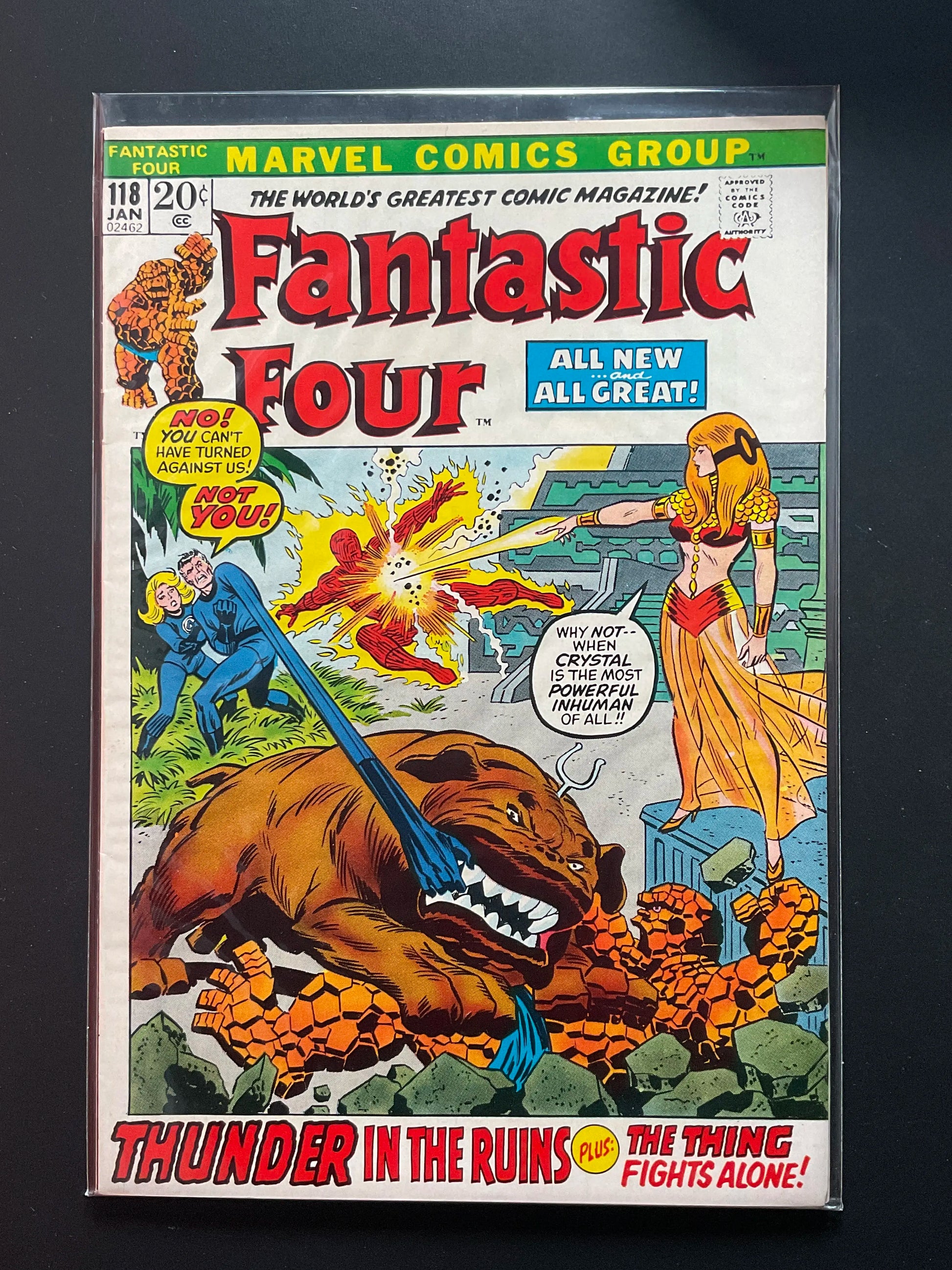 Fantastic Four 118 Marvel Comics Jan 1972 Crystal Lockjaw Appearance
