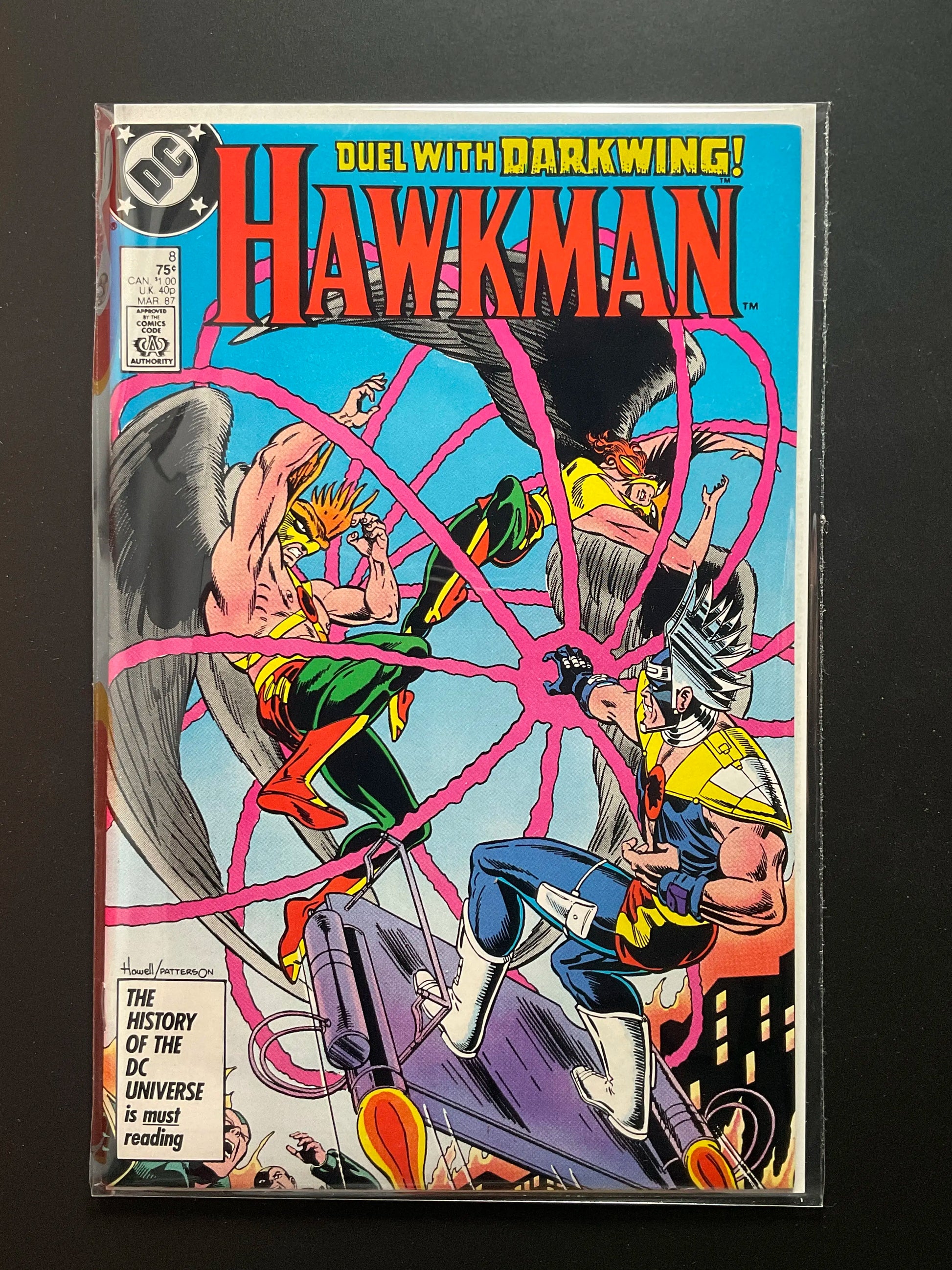 Hawkman 8 DC Comics March 1987 Duel with Darkwing