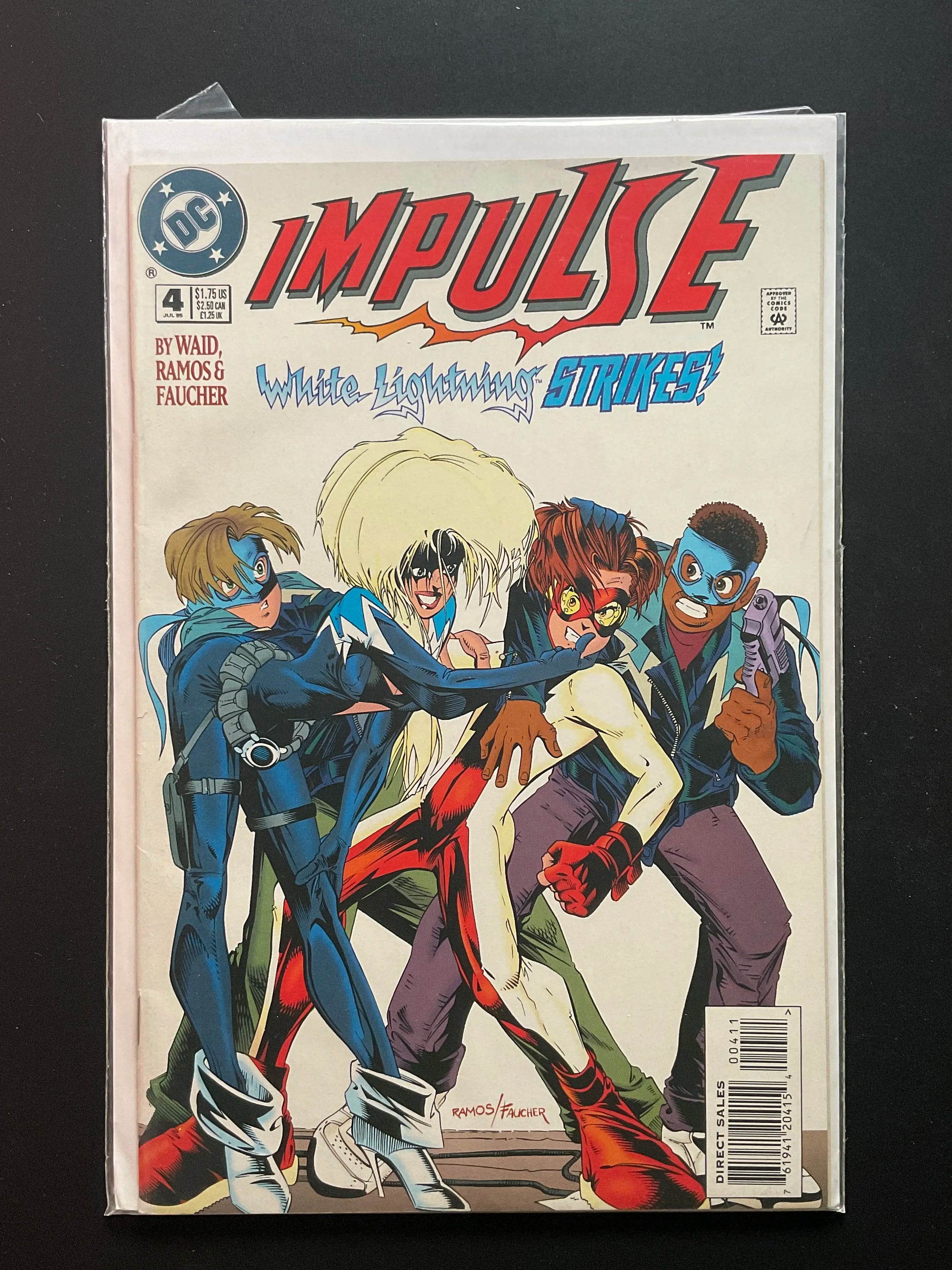Impulse 4 DC Comics 1995 White Lightning Strikes Waid Ramos Faucher