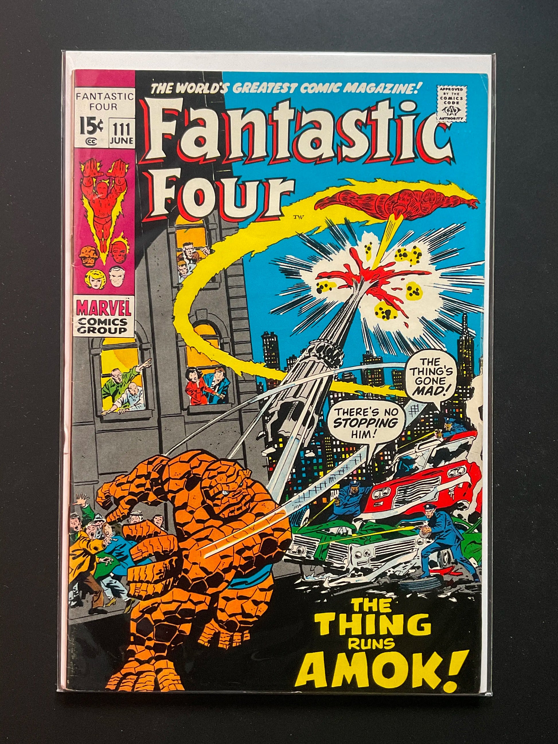 Fantastic Four 111 Marvel Comics June 1971 The Thing Runs Amok -B