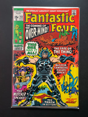 Fantastic Four 113 Marvel Comics Aug 1971 Over-Mind Appearance