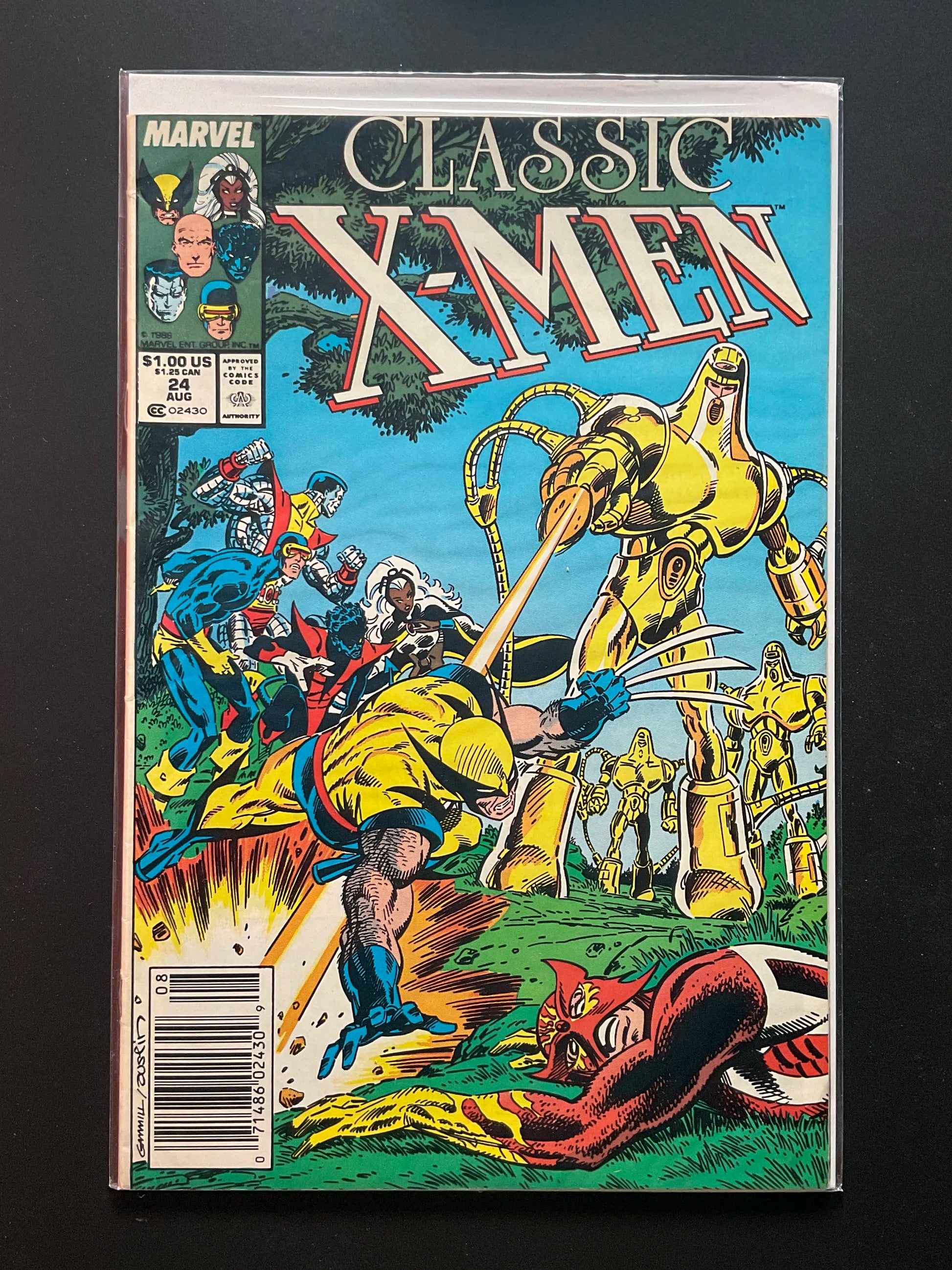 Classic X-Men 24 Marvel Comics Aug 1988 Wolverine Storm Sentinels