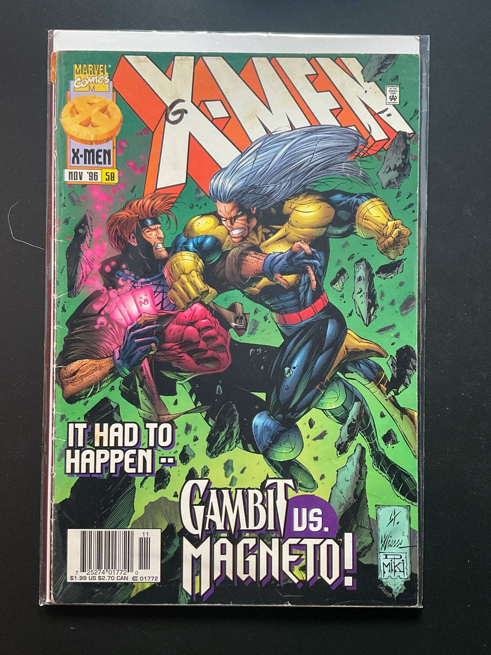 X-Men 58 Nov 1996 Marvel Comics Gambit vs Magneto