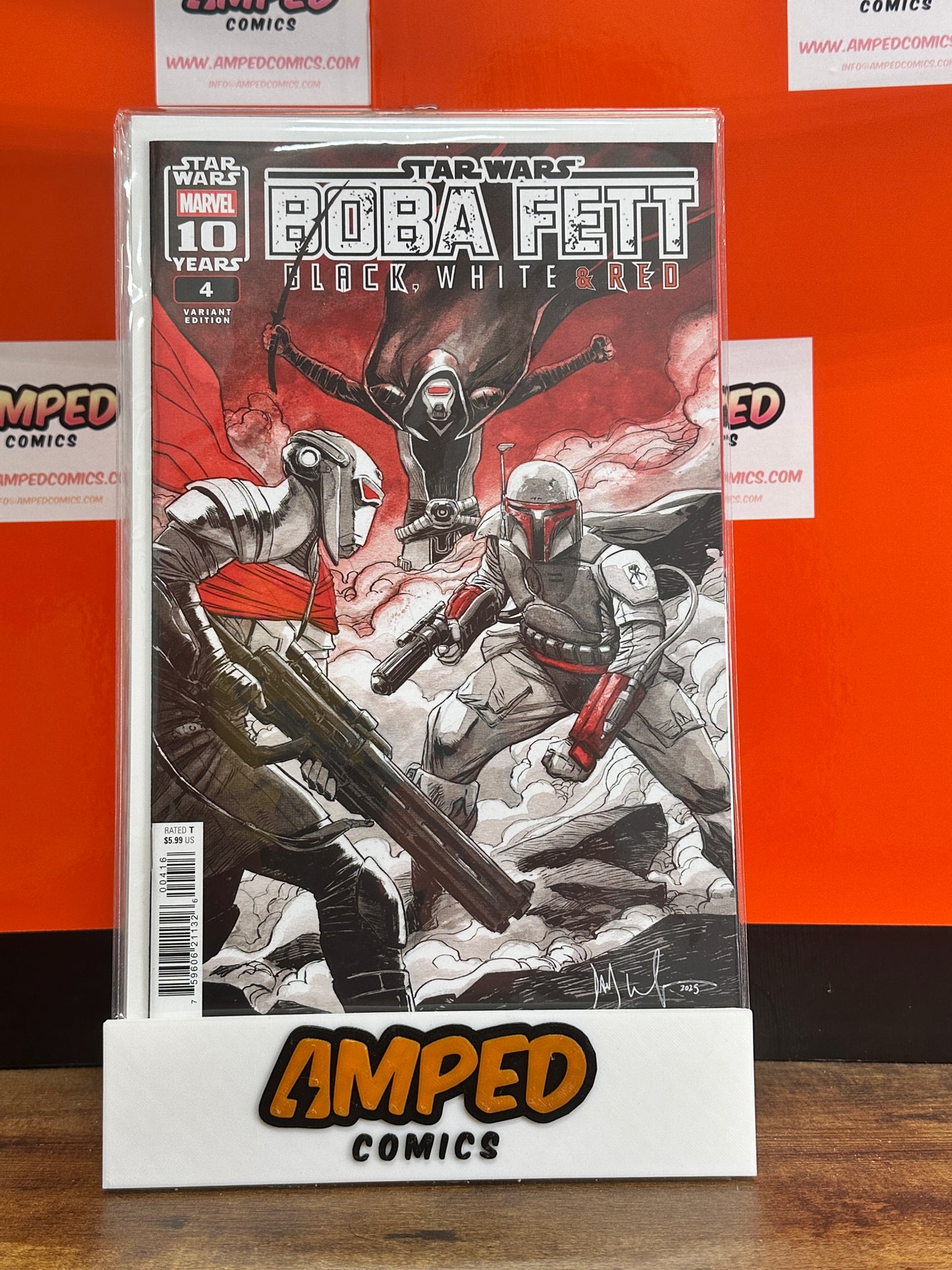 STAR WARS: BOBA FETT - BLACK, WHITE & RED #4 DAVE WACHTER VARIANT 1:25 MARVEL