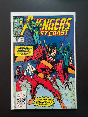 Avengers West Coast 52 Marvel Comics Dec 1989 Master Pandemonium