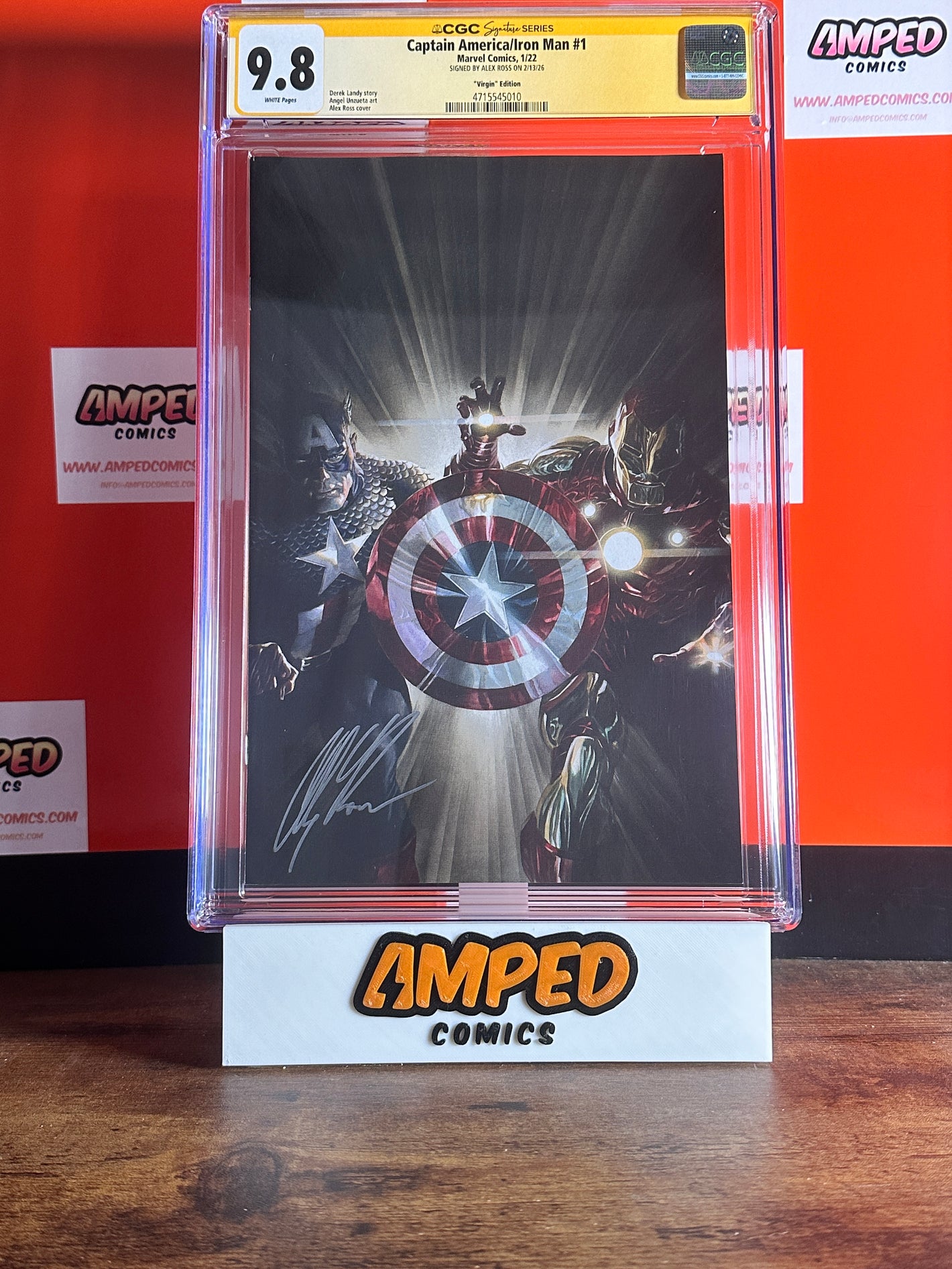 Captain America/Iron Man #1 Marvel 1:50 CGC SS 9.8 Virgin Ed Signed Alex Ross