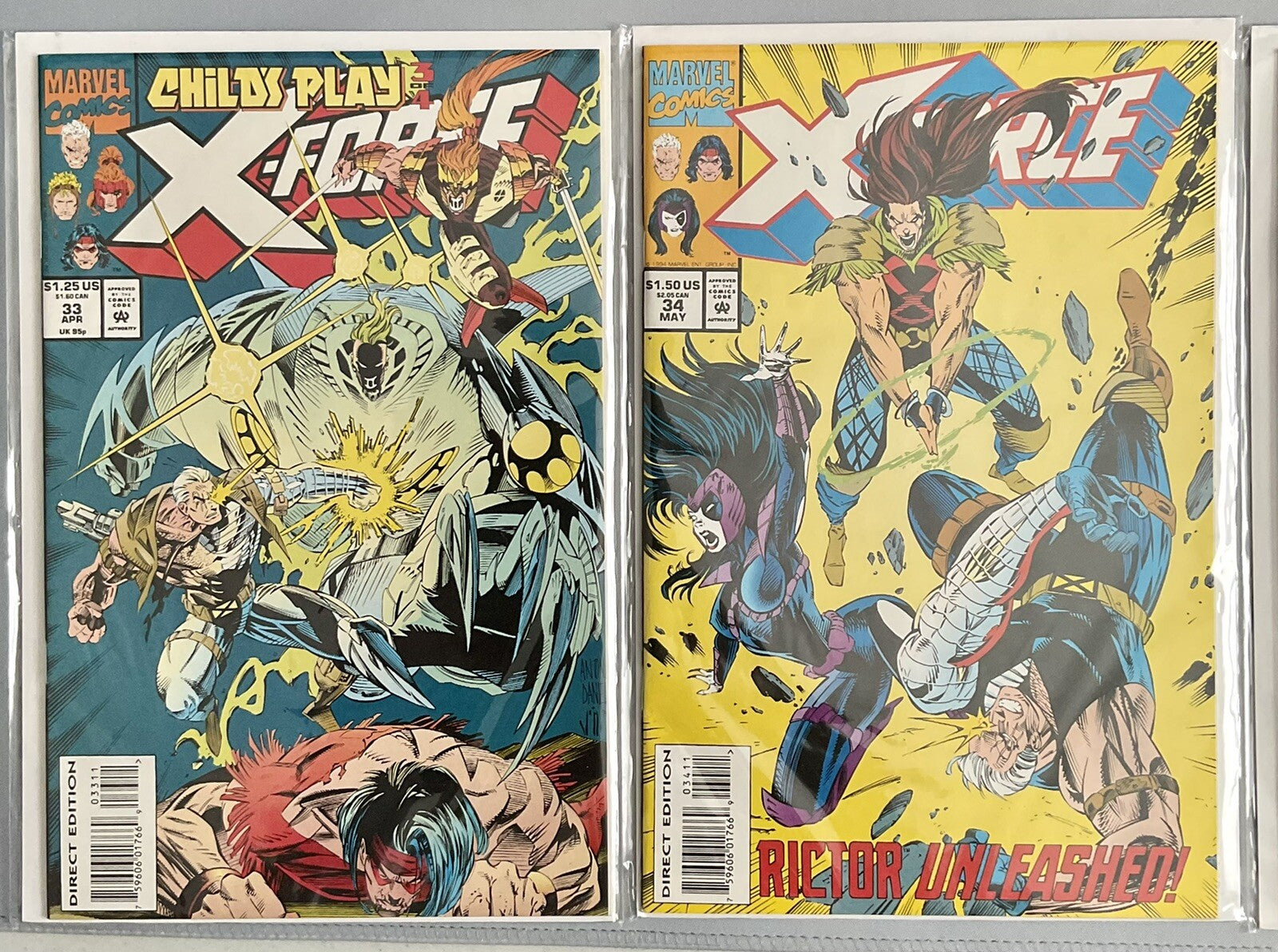 Marvel Comics X-FORCE #33, #34, #35, #36, #102, #103, #105, #104, #202 - VF