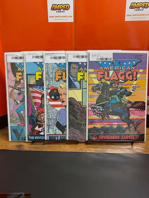 AMERICAN FLAGG LOT OF 5 COMICS 11, 12, 13, 14, 15 ALL NM- to VF+