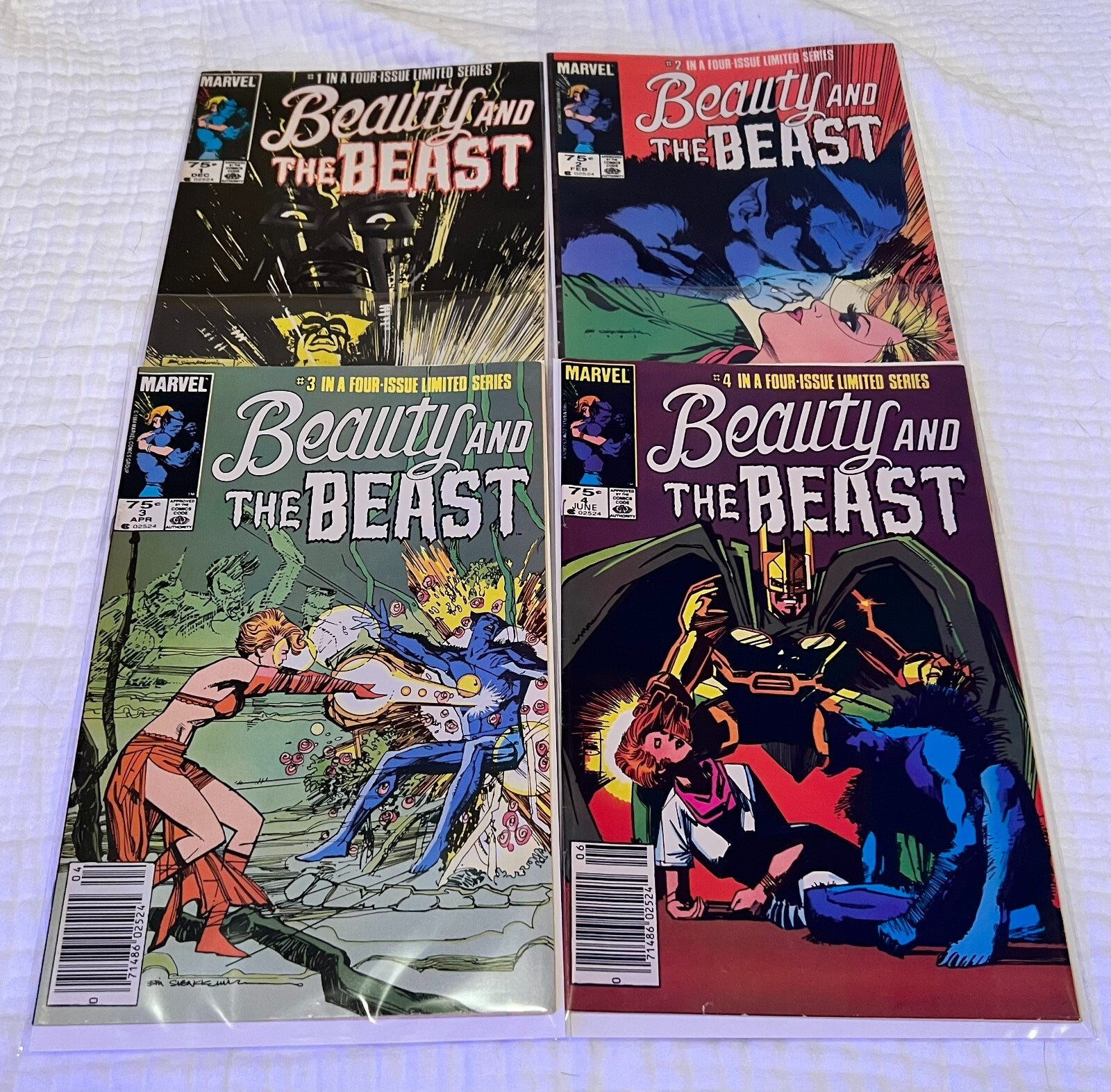 BEAUTY AND THE BEAST #1, #2, #3, #4 1984 MARVEL COMICS LOT OF 4 BOOKS!