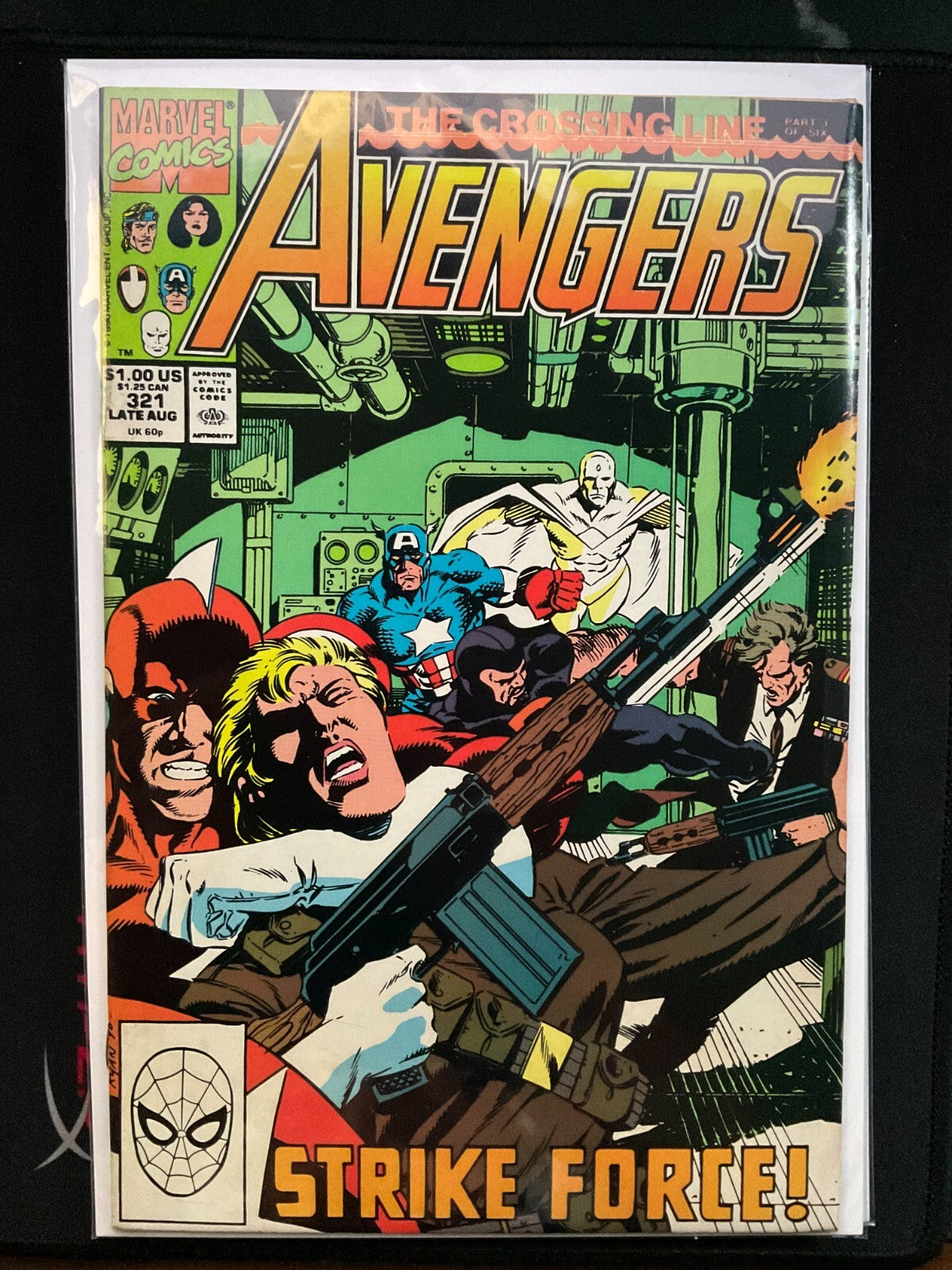 Avengers #321 (Aug. 90') Crossing Line Part 3 (of 6) White Vision Marvel Comics