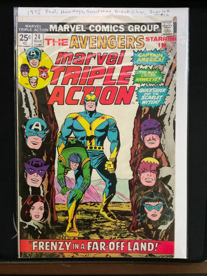 The Avengers Starring In: Marvel TRIPLE ACTION #24 (1975, Marvel Comics) 