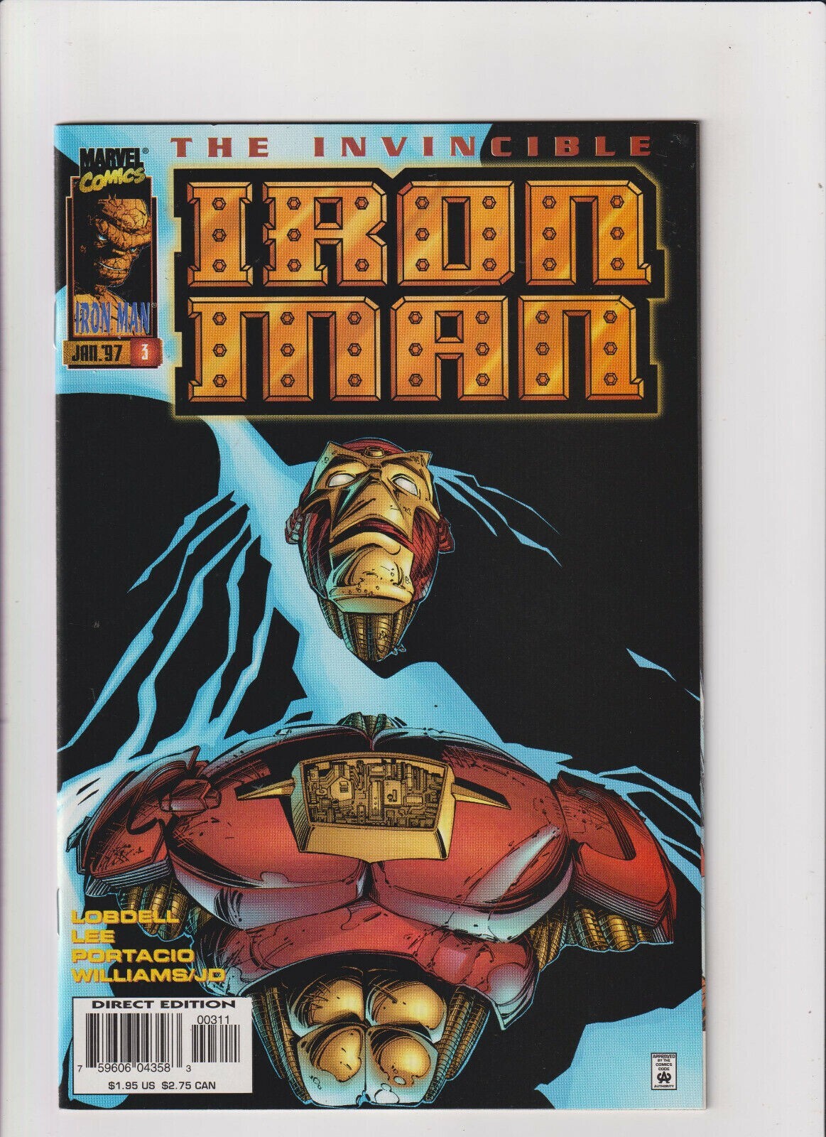 Iron Man #3 Marvel Comics 1997 Heroes Reborn Jim Lee, Whilce Portacio