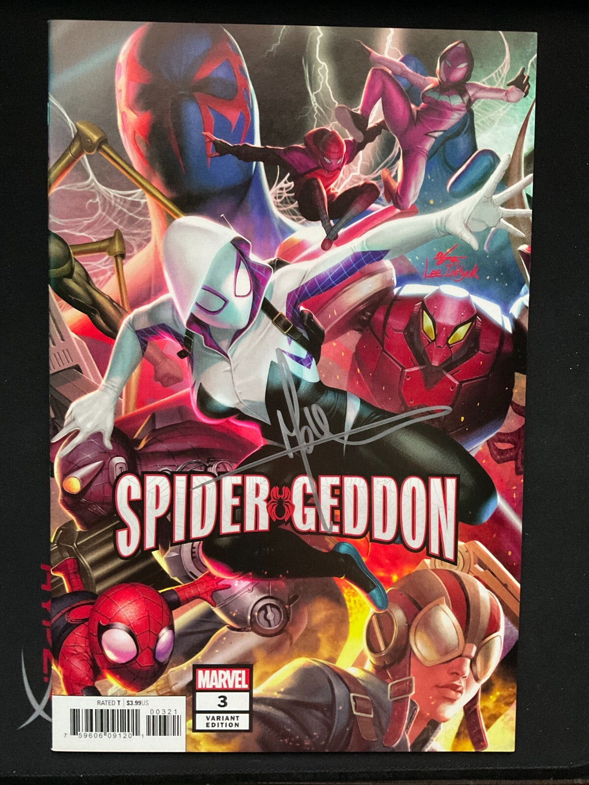Spider-Geddon #3 (Marvel 2018) InHyuk Lee Variant Cover SIGNED Jorge Molina
