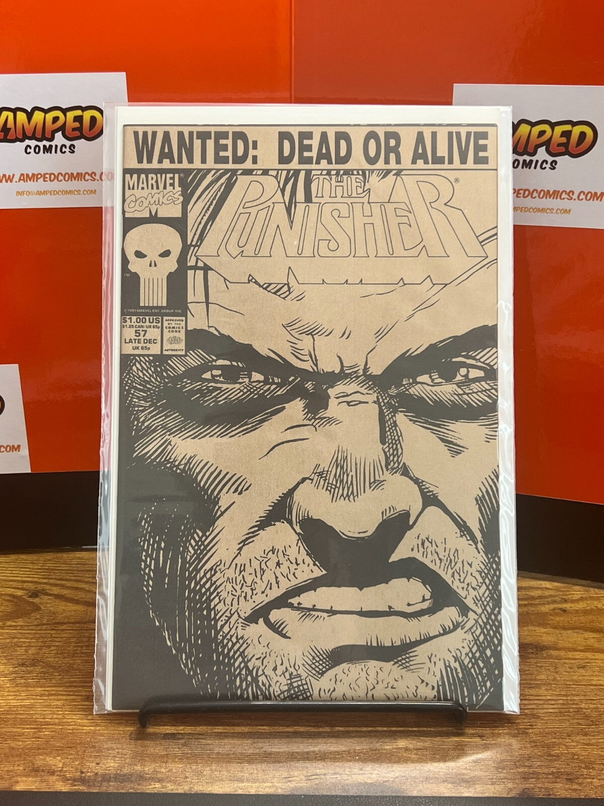 THE PUNISHER WANTED DEAD OR ALIVE LATE DEC #57 MARVEL COMIC BOOK 1991