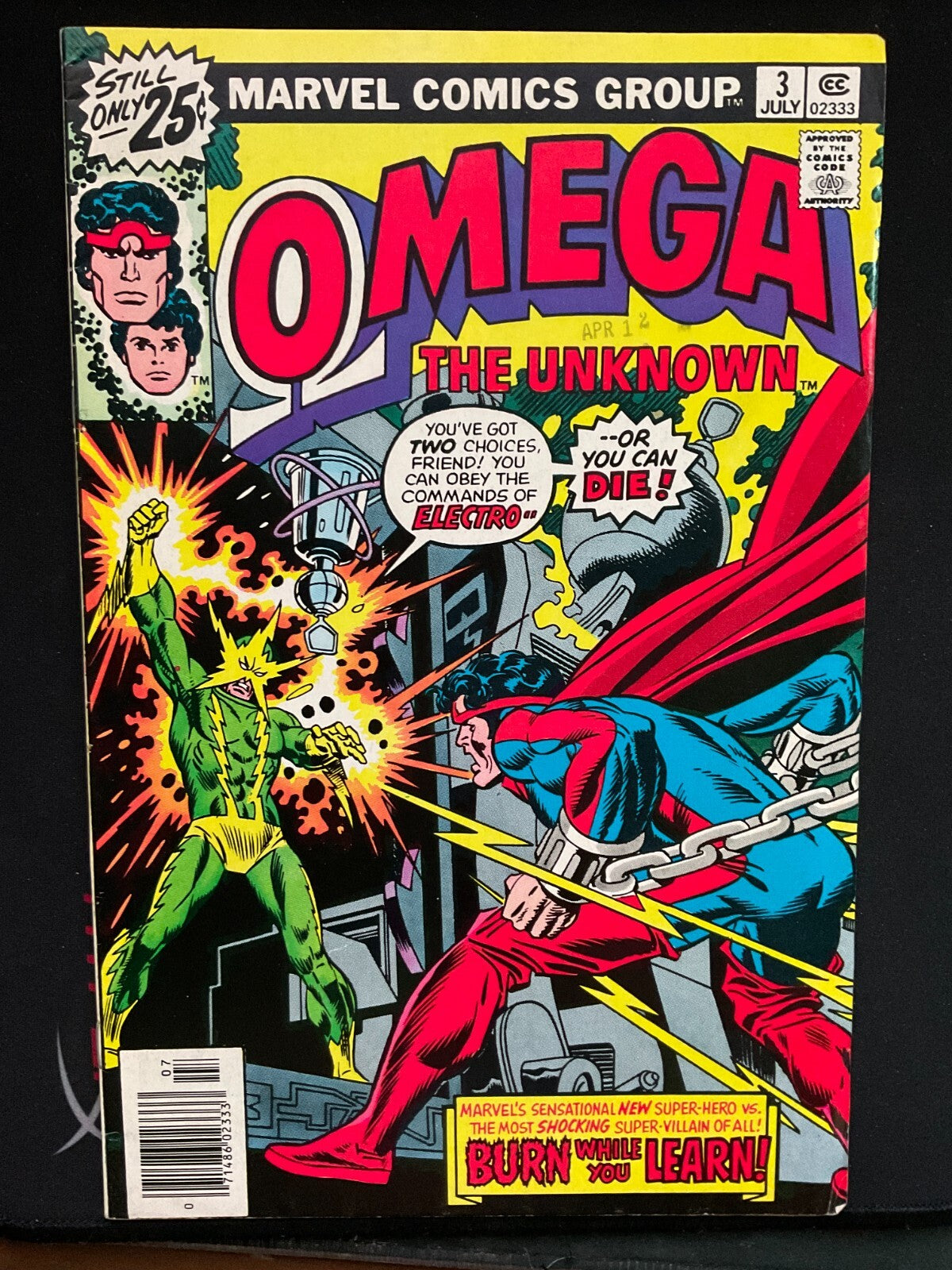 Omega The Unknown #3 vol 1 (Marvel, 1976) Contains MVS B100 Stan Lee