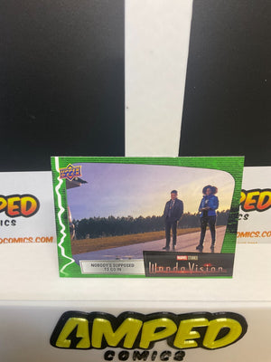 2022 UPPER DECK MARVEL WANDAVISION GREEN PARALLEL #31 NOBODY'S SUPPOSED TO GO IN