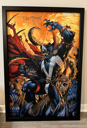 SPAWN 150 BOOTH ART AND MATCHING COMIC BOTH SIGNED BY TODD MCFARLANE W/COA