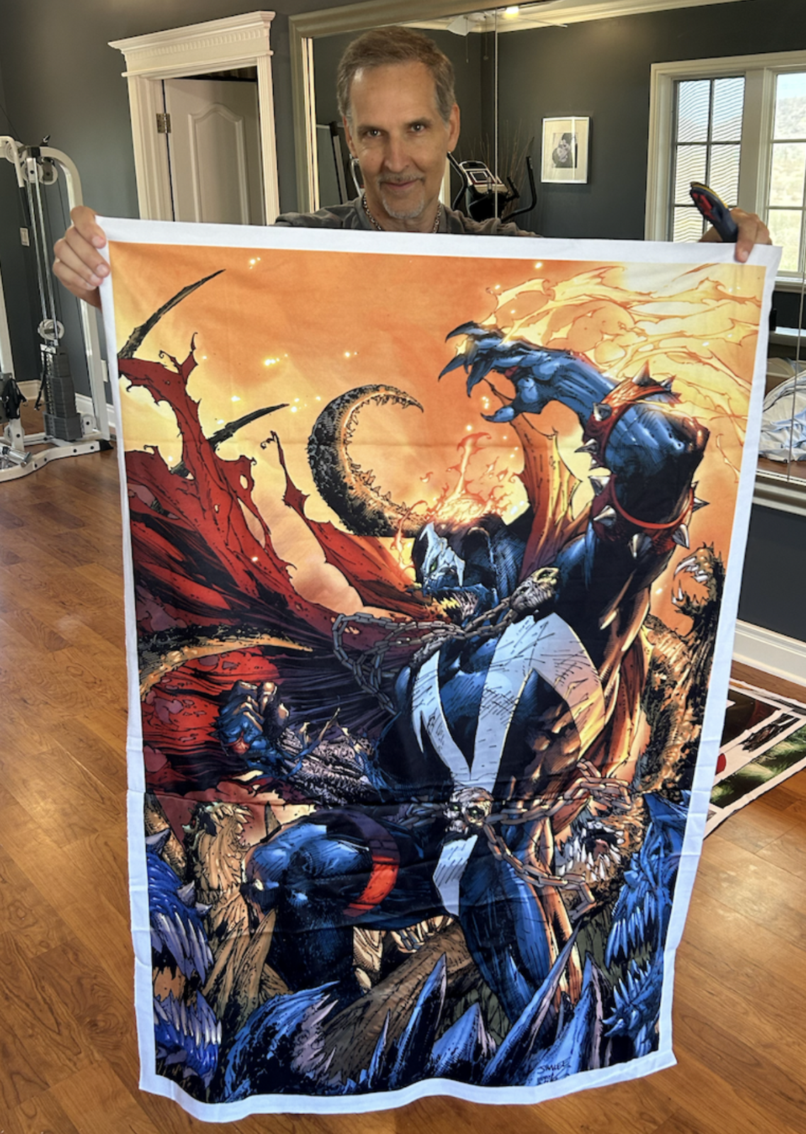 SPAWN 150 BOOTH ART AND MATCHING COMIC BOTH SIGNED BY TODD MCFARLANE W/COA