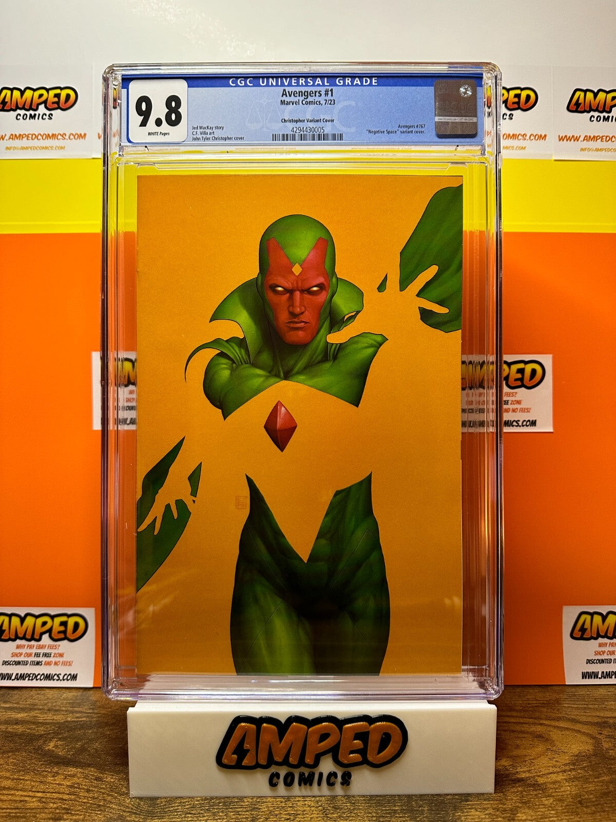 AVENGERS #1 (2023) CGC 9.8 John Tyler Christopher Negative Space Variant Vision