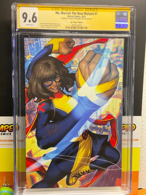 Ms. Marvel: The New Mutant #1 1:100 signed by Artgerm Virgin Variant CGC 9.6