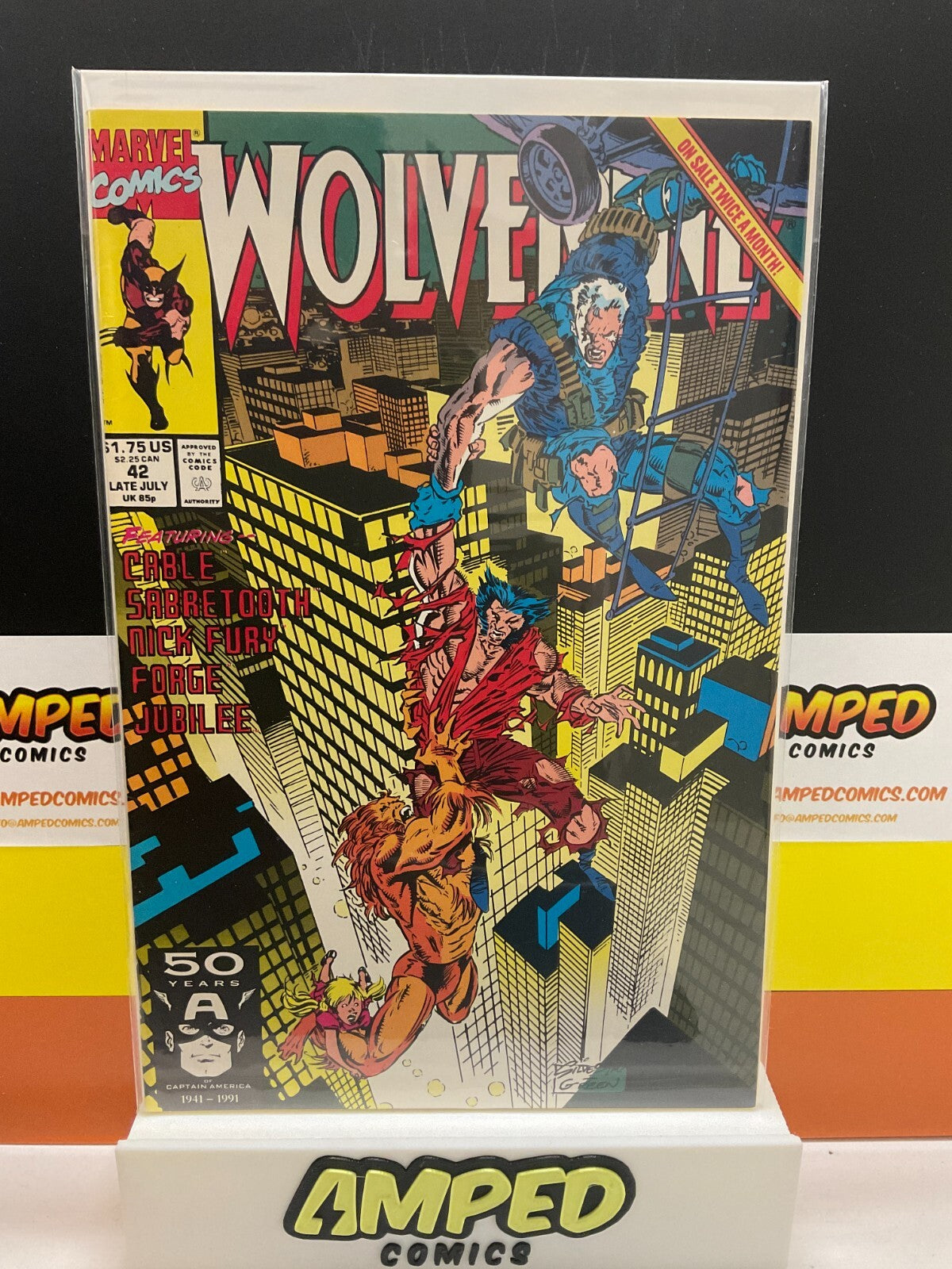 Wolverine Vol 2 #42 Cover A Marc Silvestri Sabretooth & Cable 1991 Direct
