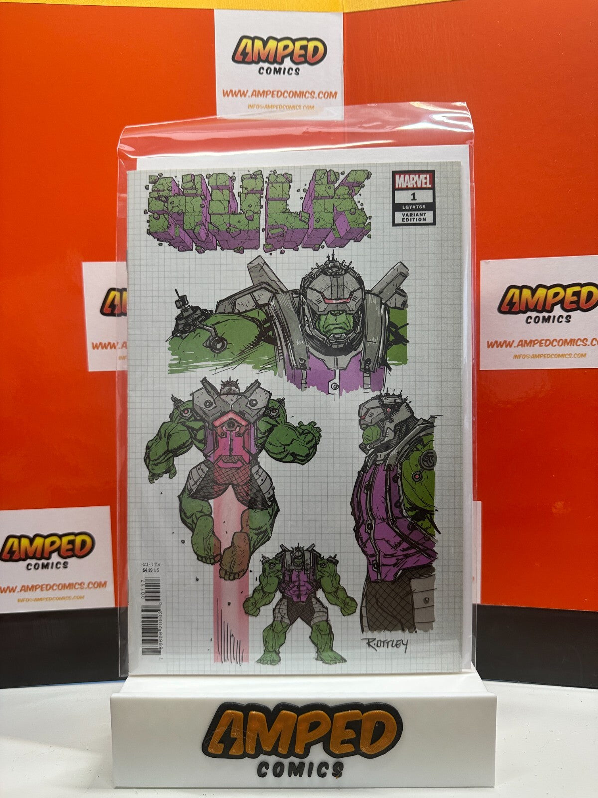 HULK #1 RYAN OTTLEY 1:10 DESIGN VARIANT 2021 MARVEL COMICS