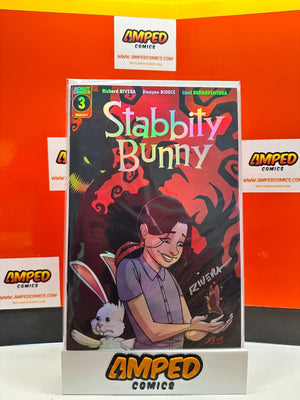 Stabbity Bunny #3 Scout (2018) RARE HOLOFOIL COVER SIGNED BY RIVERA W/COA
