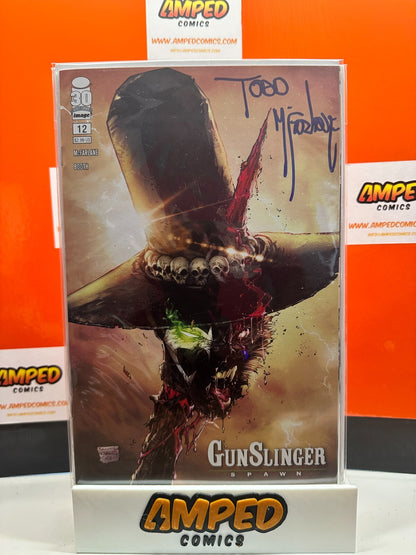 GUNSLINGER SPAWN #12 BOOTH VARIANT SIGNED BY TODD MCFARLANE W/COA