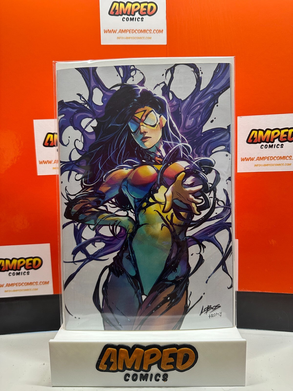 AMAZING SPIDER-MAN #34 (LOBOS EXCLUSIVE VENOMIZED SPIDER-WOMAN VIRGIN VARIANT)