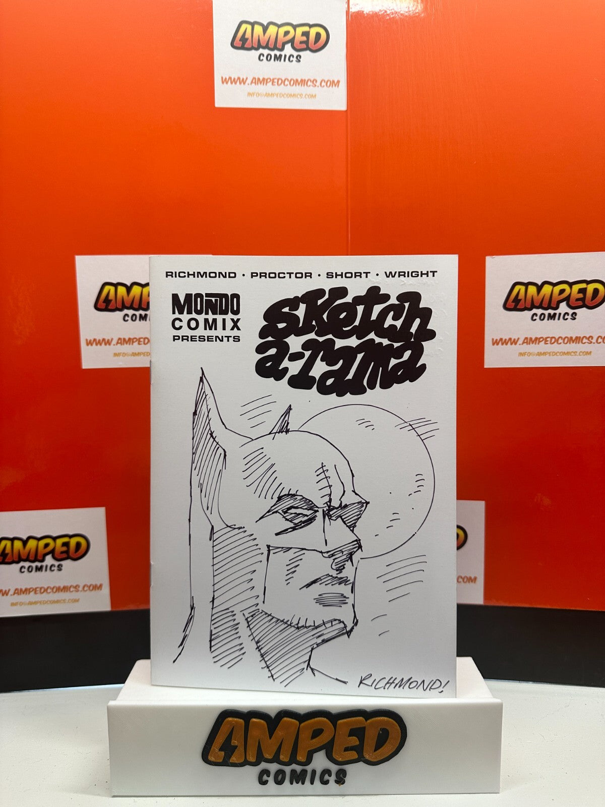 Mondo Comix Sketch a-rama (2019) Cover Batman Sketch & signed by Andrew Richmond