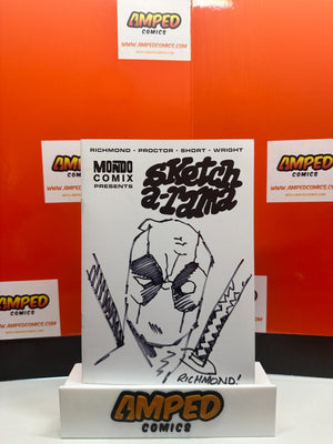 Mondo Comix Sketch a-rama (2019) CVR Deadpool Sketch & signed by Andrew Richmond