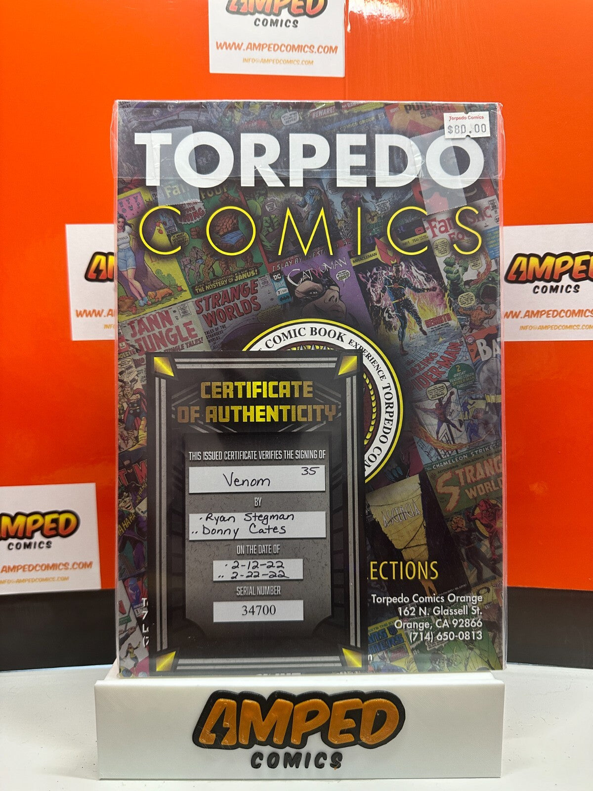 VENOM #35 TORQUE VARIANT Marvel *DOUBLE SIGNED BY CATES & STEGMAN w/COA*