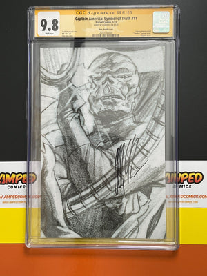 CAPTAIN AMERICA SYMBOL OF TRUTH #11  1:100 ALEX ROSS SIGNED B/W VIRGIN CGC 9.8