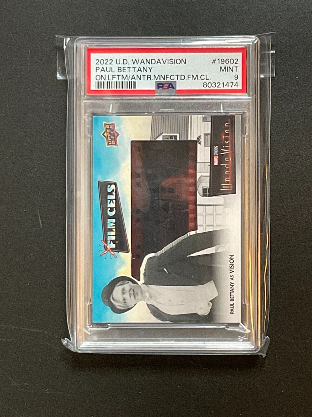 PSA 9 2022 Upper Deck WandaVision Paul BettanyFilm Cels Cell #19602 Marvel