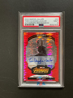 🔥2022 Marvel Allure Tom Vaughan-Lawler as Ebony Maw Auto Red Rainbow #83 PSA 9