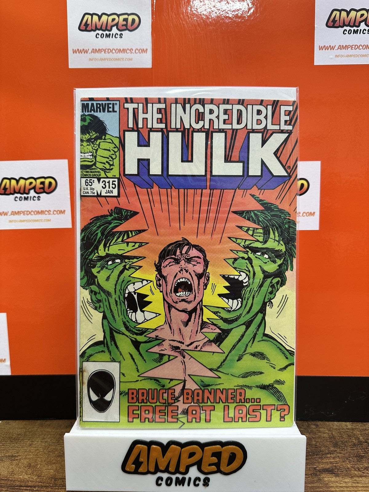 The Incredible Hulk #315 STAIN ON LOWER LEFT CORNER