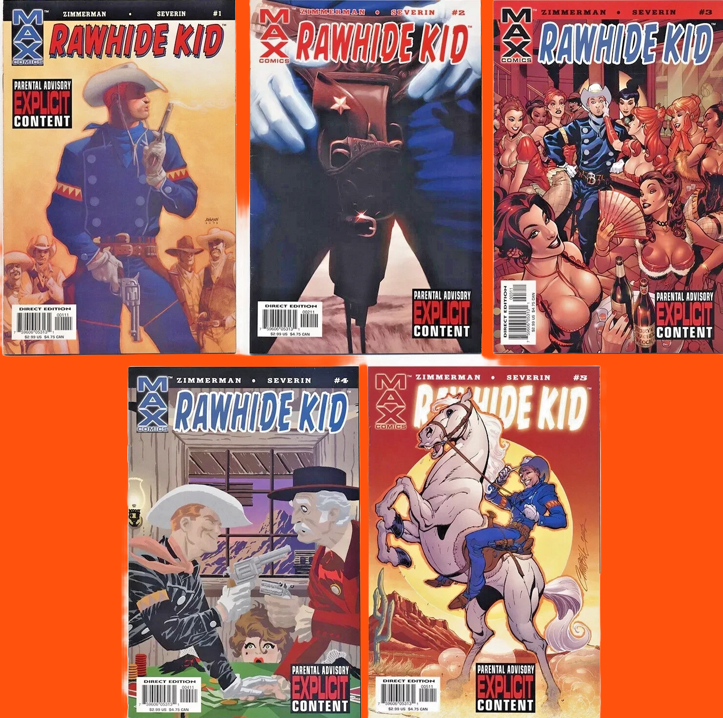 RAWHIDE KID COMPLETE SET #1-5 MATURE READER MARVEL MAX 2003