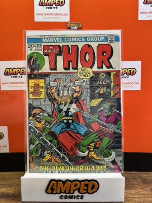 The Mighty Thor #213 Marvel 1973 BLUE INK STAIN ON TOP COVER